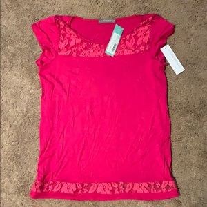 Hot pink cap sleeve top
